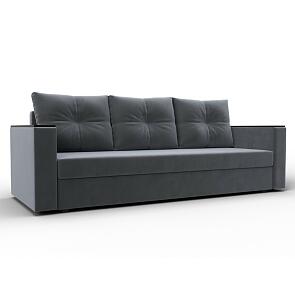 Прямой диван атланта б/с велюр серый еврокнижка