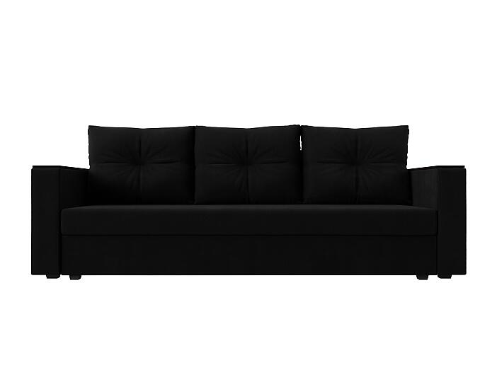 Прямой диван Атланта Лайт Б/С микровельвет черный