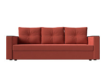 Прямой диван-кровать Атланта Лайт Б/С микровельвет коралловый