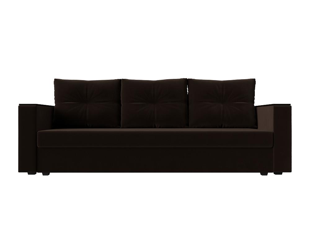 Прямой диван Атланта Лайт Б/С микровельвет коричневый п образный диван атланта со столом экокожа коричневый бежевый