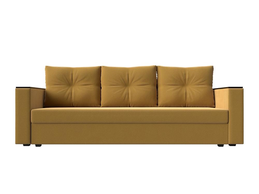 Прямой диван Атланта Лайт Б/С микровельвет желтый диван прямой атланта лайт со столом справа микровельвет фиолетовый