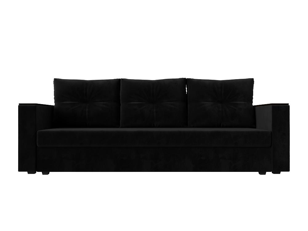 Прямой диван Атланта Лайт Б/С велюр черный диван прямой атланта лайт со столом справа микровельвет фиолетовый