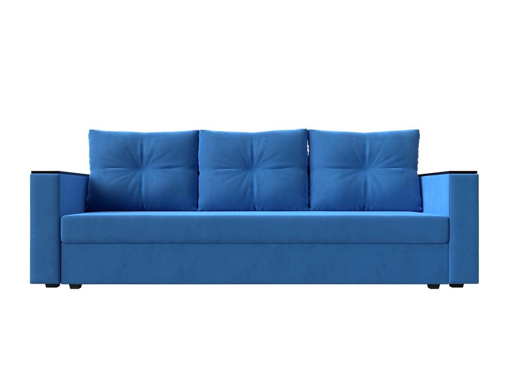 Прямой диван Атланта Лайт Б/С велюр голубой диван прямой атланта лайт со столом справа микровельвет фиолетовый
