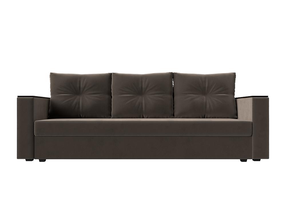 Прямой диван Атланта Лайт Б/С велюр коричневый п образный диван атланта со столом экокожа коричневый бежевый