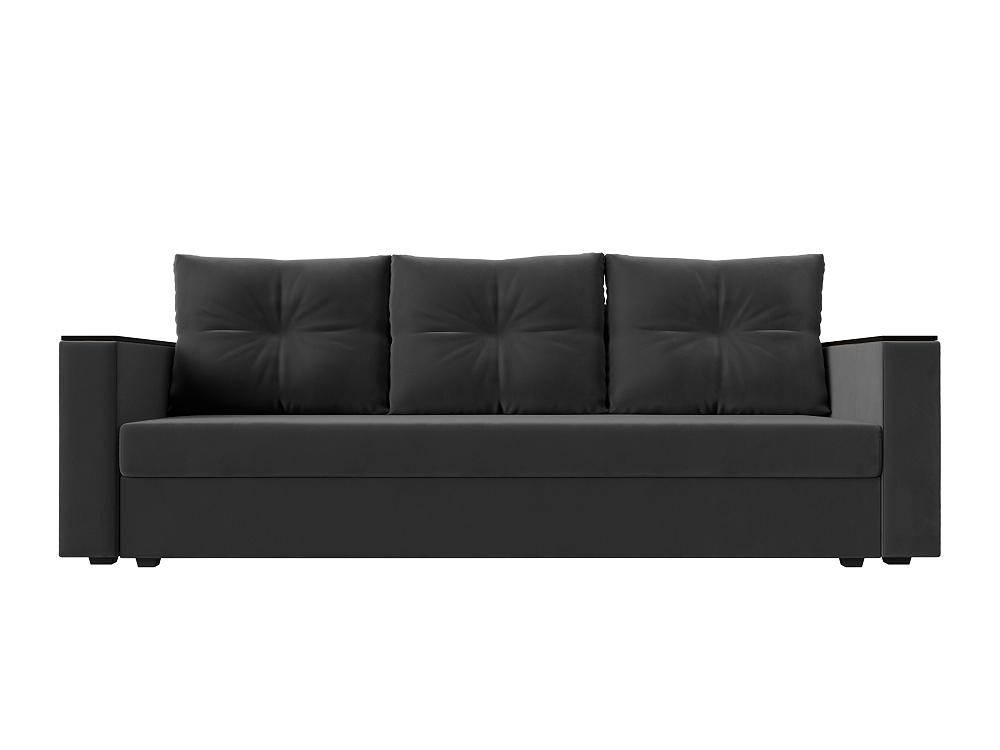 Прямой диван Атланта Лайт Б/С велюр серый диван прямой атланта лайт со столом справа микровельвет фиолетовый