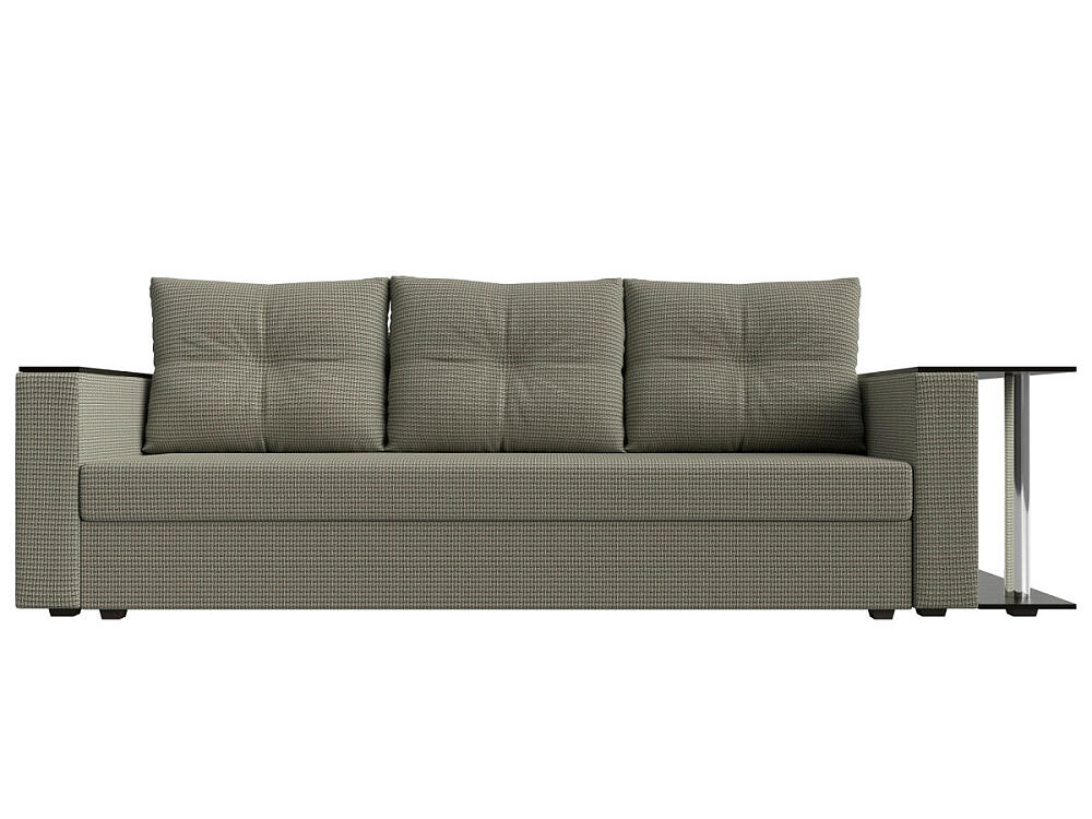 

Прямой диван Атланта Лайт рогожка Корфу 02 столик справа, Бежевый