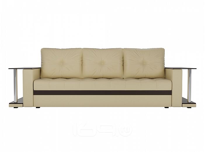 Диван прямой Атланта М 2 стола Экокожа Бежевый