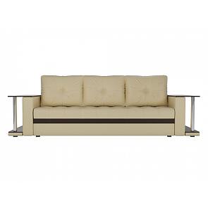 Диван прямой Атланта М 2 стола Экокожа Бежевый