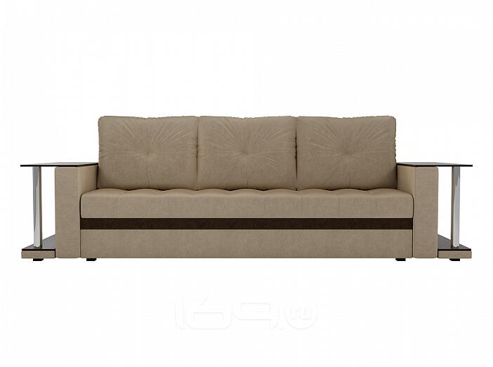 Диван прямой Атланта М 2 стола Микровельвет Бежевый