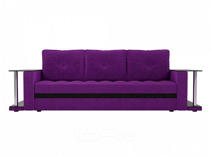Диван прямой Атланта М 2 стола Микровельвет Фиолетовый
