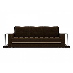 Диван прямой Атланта М 2 стола Микровельвет Коричневый