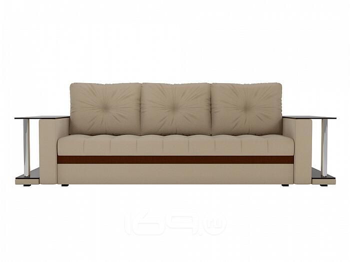 Диван прямой Атланта М 2 стола Рогожка Бежевый