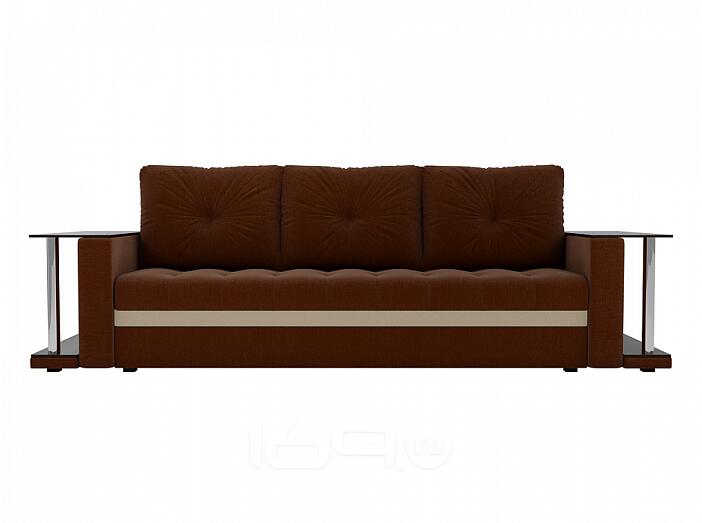 Диван прямой Атланта М 2 стола Рогожка Коричневый