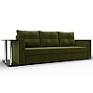 Прямой диван атланта микровельвет зеленый столик слева еврокнижка