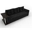 Прямой диван атланта велюр черный столик слева еврокнижка