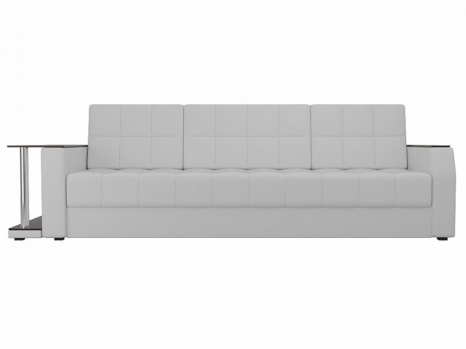 Белый прямой диван из экокожи
