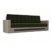 Диван прямой Белла Микровельвет Зеленый Бежевый