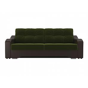 Диван прямой Браун Микровельвет Зелёный Коричневый