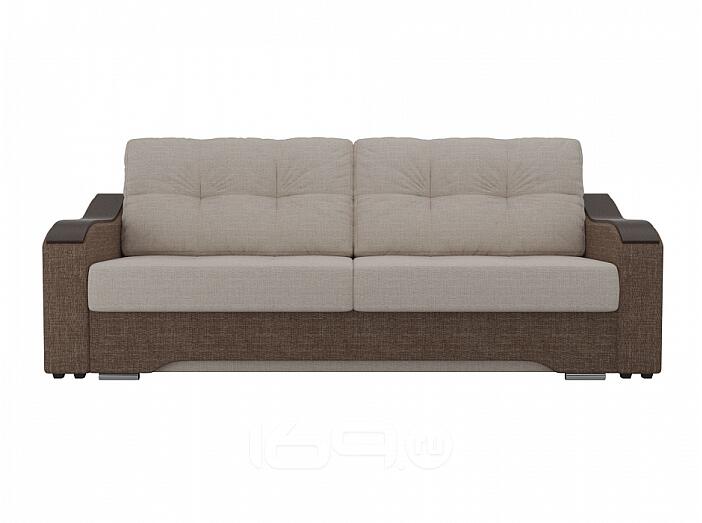 Диван прямой Браун Рогожка Бежевый Коричневый