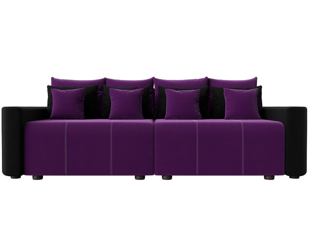 Диван прямой Бристоль Микровельвет Фиолетовый Черный кровать интерьерная афина микровельвет фиолетовый 160х200
