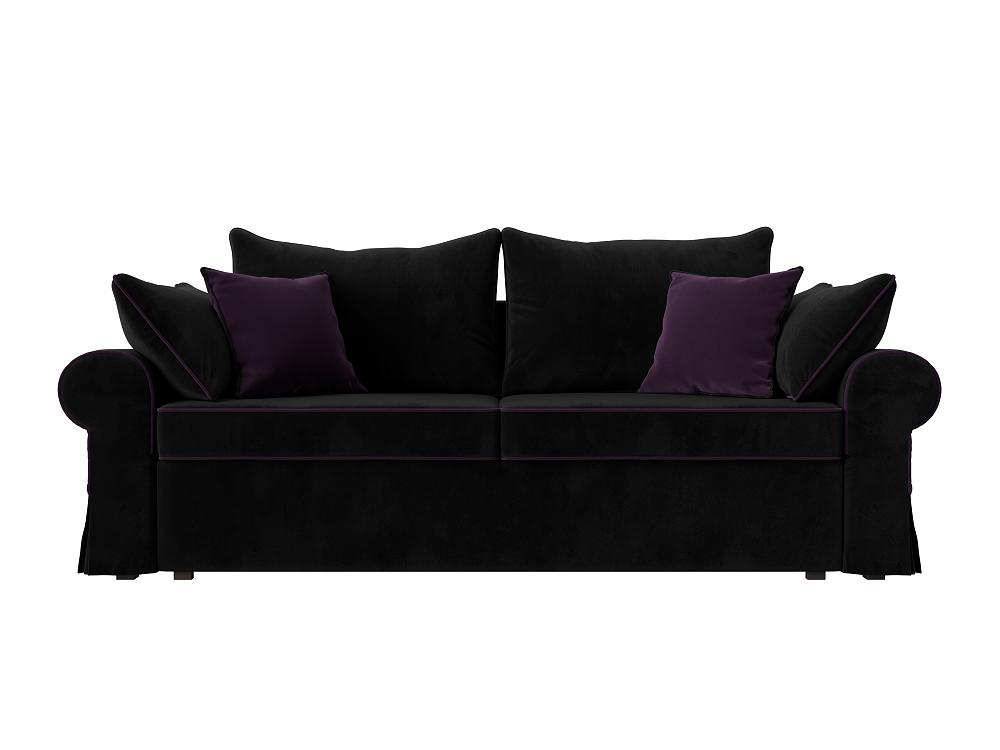 Диван прямой Элис Велюр Черный Фиолетовый кровать интерьерная афина микровельвет фиолетовый 160х200