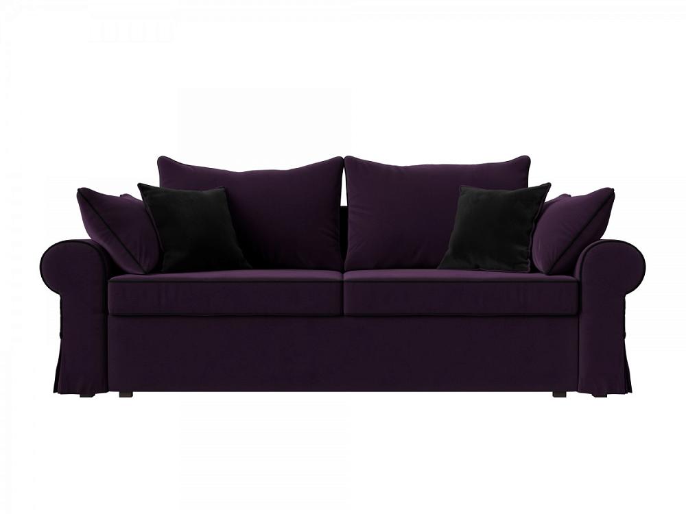 Диван прямой Элис Велюр Фиолетовый Черный кровать интерьерная афина микровельвет фиолетовый 160х200