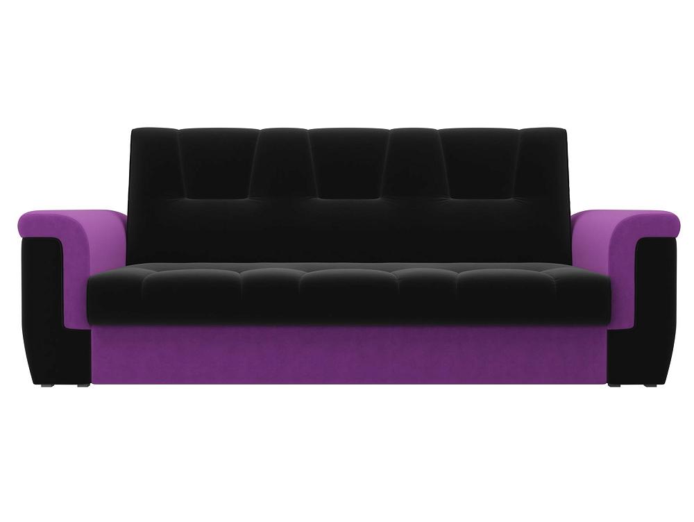 Прямой диван Эллиот   Микровельвет Чёрный Фиолетовый кресло для геймеров karnox hero genie edition фиолетовый белый
