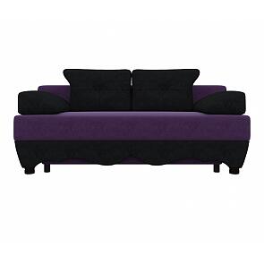 Диван прямой Евро Микровельвет Фиолетовый Черный