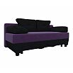 Диван прямой Евро Микровельвет Фиолетовый Черный