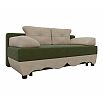 Диван прямой Евро Микровельвет Зеленый Бежевый