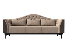 Прямой диван Флорида велюр бежевый коричневый 