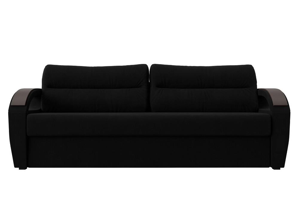 Прямой диван Форсайт Микровельвет Черный кресло компьютерное tc driver искусственная кожа чёрное 55х49х126 см