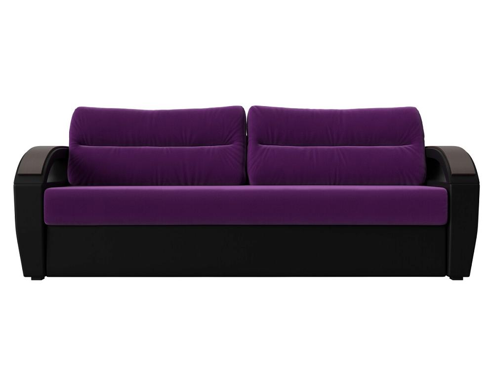 Прямой диван Форсайт Микровельвет Фиолетовый Чёрный жен халат ромашки фиолетовый р 48