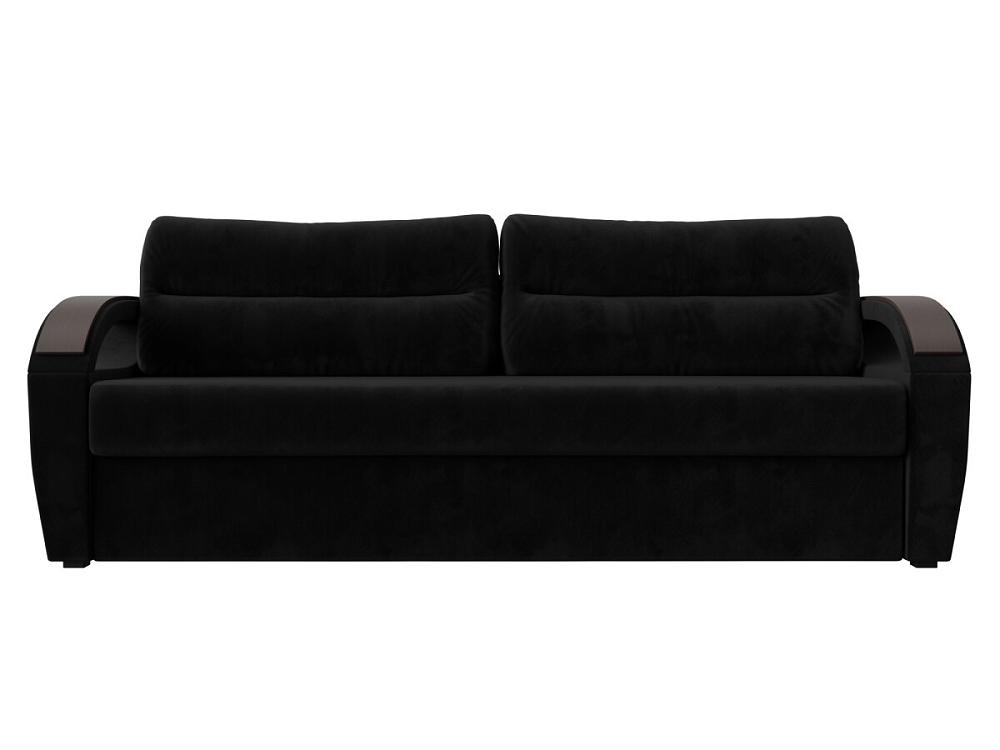 Прямой диван Форсайт Велюр Черный кресло компьютерное tc driver искусственная кожа чёрное 55х49х126 см