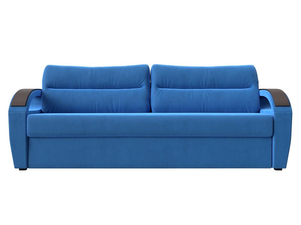 Прямой диван Форсайт Велюр Синий мягкая интерьерная кровать стефани 1400 бп м ткань синий