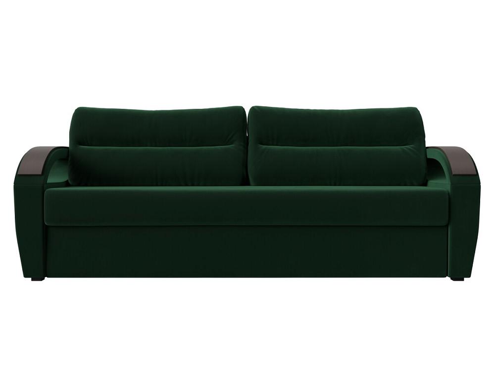 Прямой диван Форсайт Велюр Зеленый вязаные элементы с бусинами
