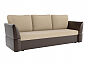 Диван прямой Гесен Рогожка Бежевый Экокожа Коричневый