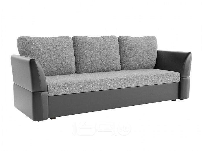 Диван прямой Гесен Рогожка Серый Экокожа Бежевый