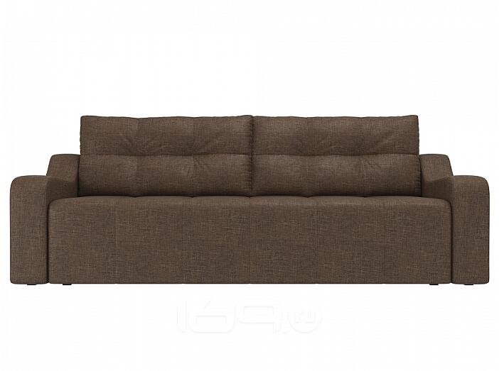 Прямой диван Итон   Рогожка Коричневый