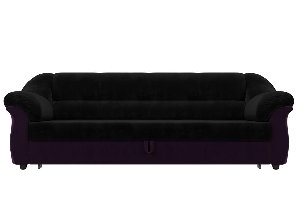 Диван прямой Карнелла Велюр Черный Фиолетовый кресло компьютерное tc driver искусственная кожа чёрное с серым 55х49х126 см