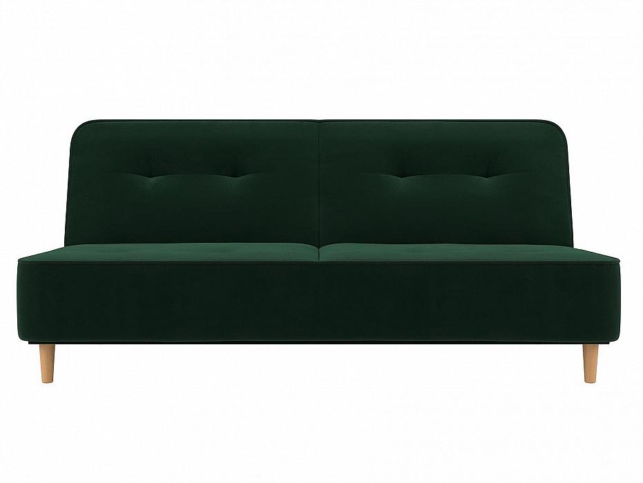 Прямой диван книжка Потрленд   Велюр Зеленый табурет на деревянных ножках dmr1912 ø 42 см зеленый