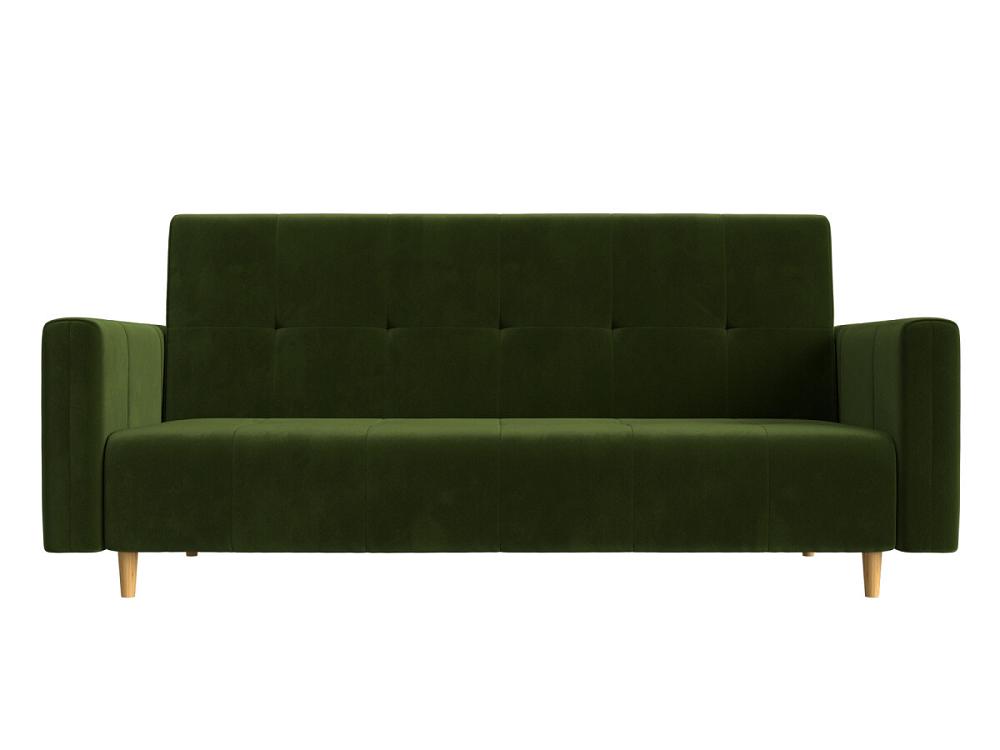 Прямой диван книжка Вест    Микровельвет Зеленый табурет на деревянных ножках dmr1912 ø 42 см зеленый