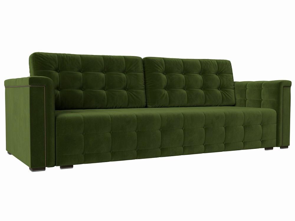 Прямой диван Лига-002 Микровельвет Зеленый ниблер с силиконовой сеточкой вращ поршень зеленый