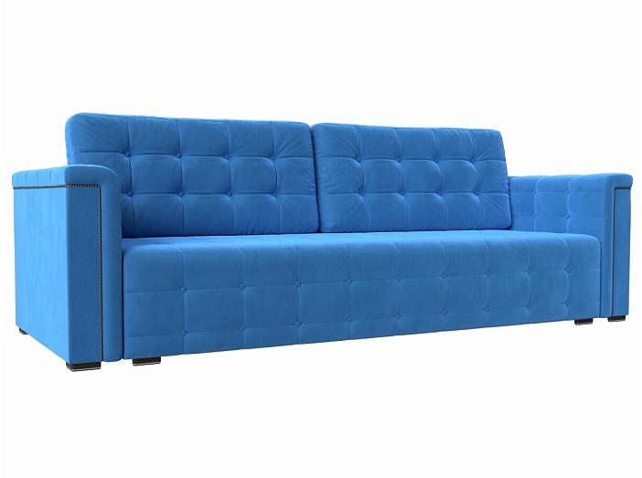 Прямой диван Лига-002 Велюр Голубой