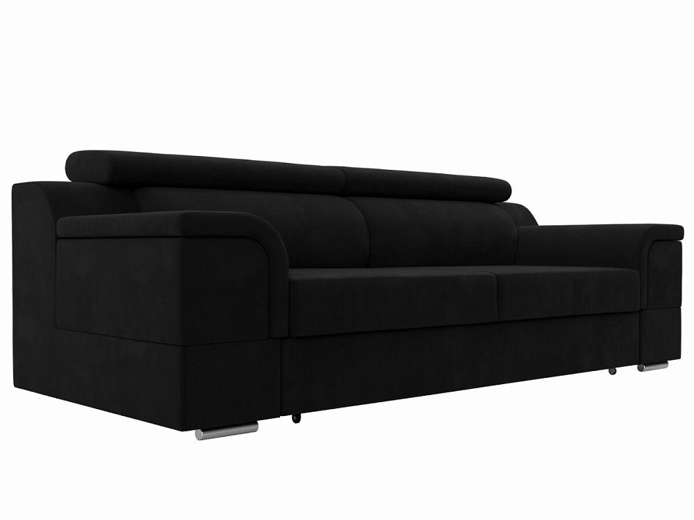 Прямой диван Лига-003 Микровельвет Черный органайзер qwerty для дивана и кресла черный 32x6x80 см