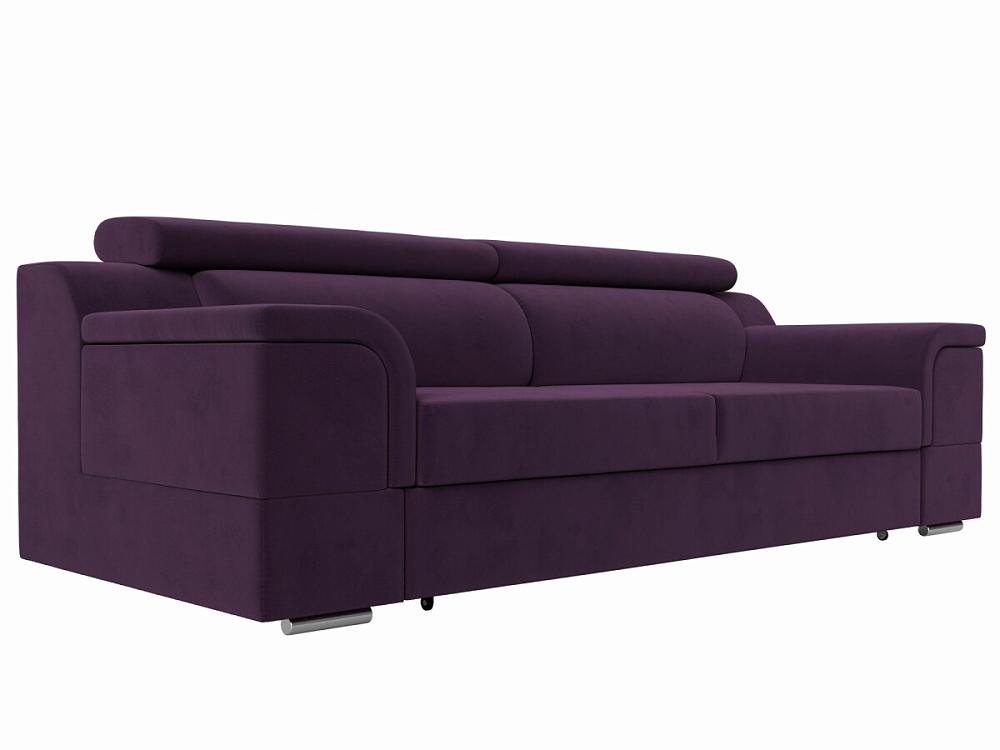 Прямой диван Лига-003 Велюр Фиолетовый косметичка на молнии фиолетовый