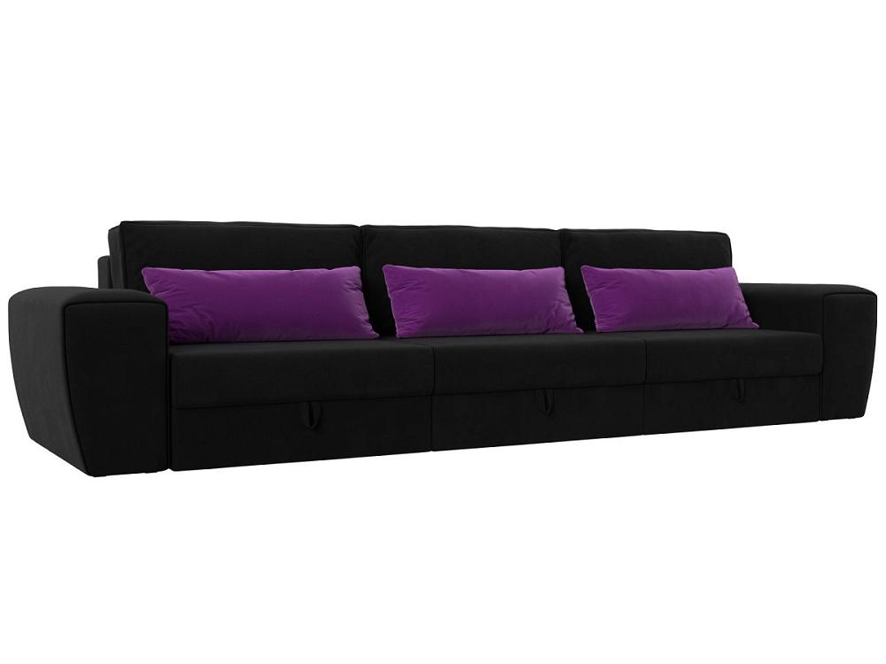 Прямой диван Лига-008 Long Микровельвет Черный/Фиолетовый_2 кпб истинная красота фиолетовый р евро