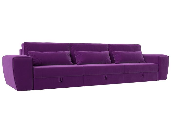Прямой диван Лига-008 Long Микровельвет Фиолетовый