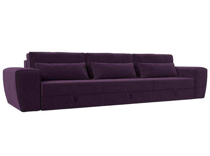 Прямой диван Лига-008 Long Велюр Фиолетовый