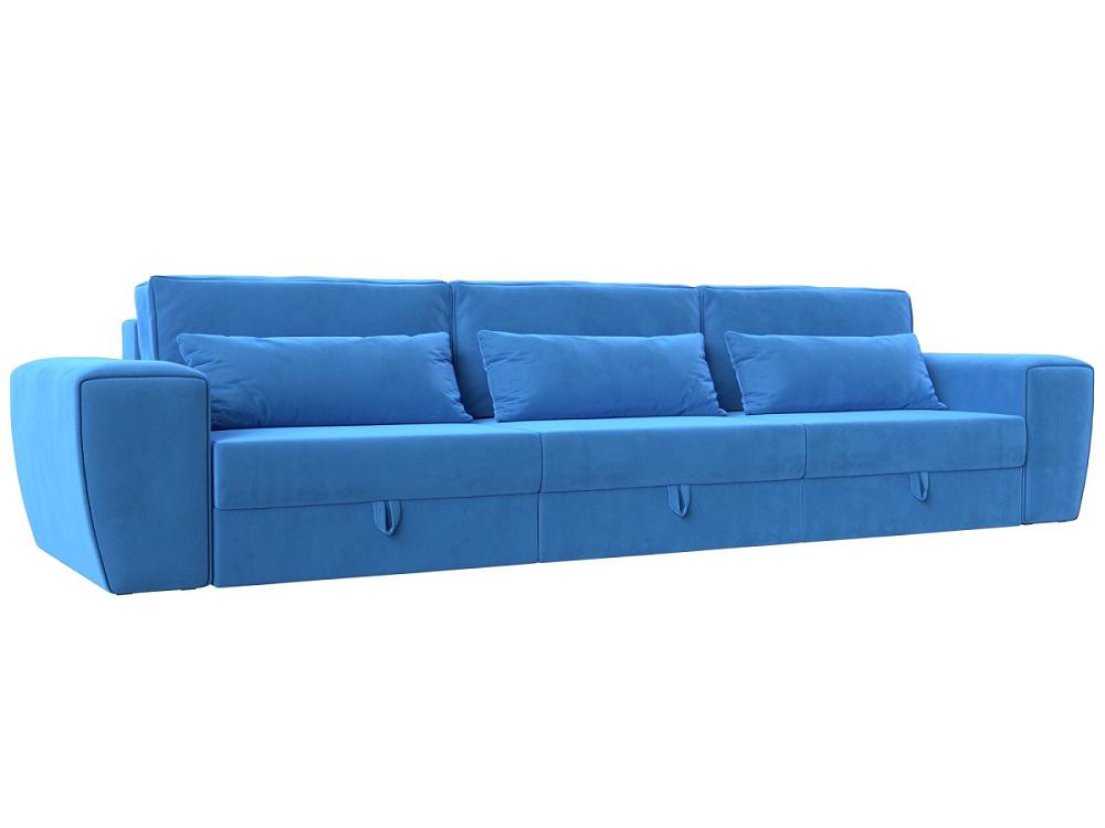 Прямой диван Лига-008 Long Велюр Голубой скакалка гимнастическая утяжеленная с люрексом 3 м голубой